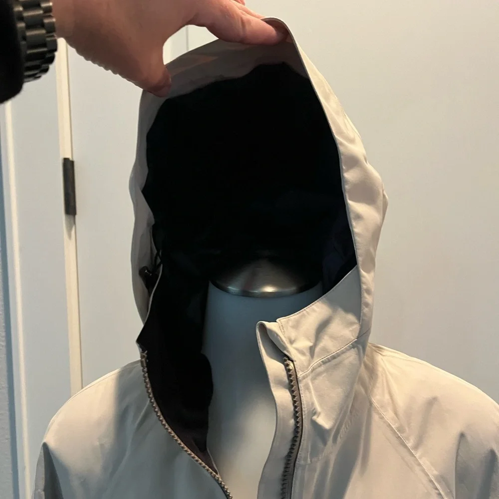 lululemon athletica Cream rain Trench Coat with Hood small jacket tan - Picture 11 of 17